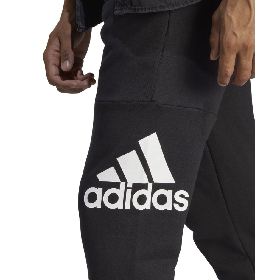 Ανδρικό Παντελόνι Φόρμα Μαύρο - adidas Sportswear Essentials French Terry Tappered Cuff Logo 