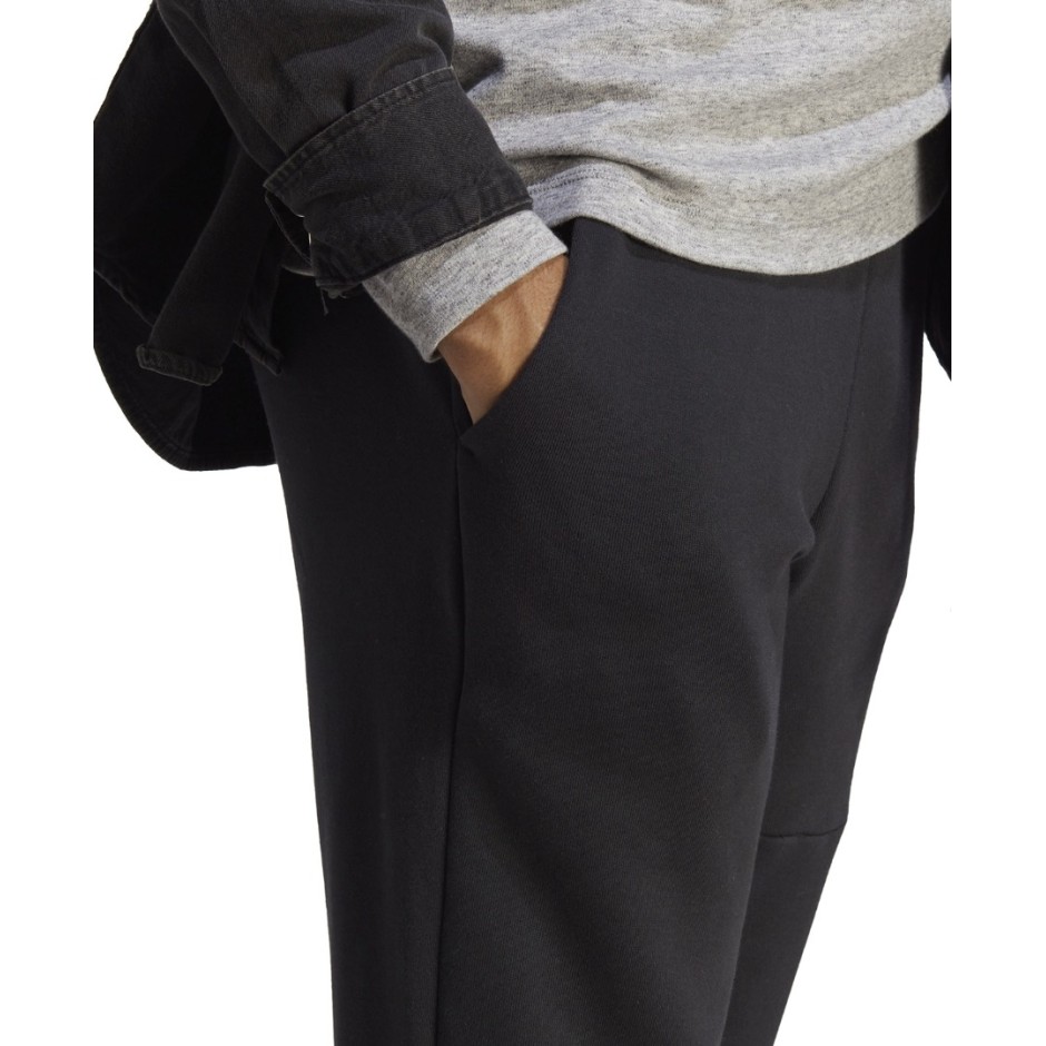 Ανδρικό Παντελόνι Φόρμα Μαύρο - adidas Sportswear Essentials French Terry Tappered Cuff Logo 