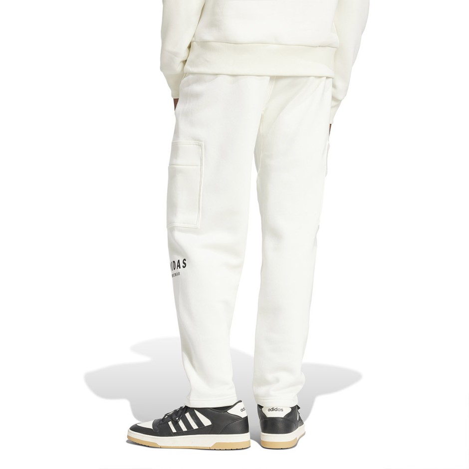 Ανδρικό Παντελόνι Φόρμα Εκρού - adidas Sportswear ALL SZN Fleece Graphic Loose Cargo