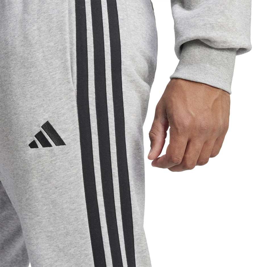 Ανδρικό Παντελόνι Φόρμα Γκρι - adidas Sportswear Essential 3-Stripes French Terry