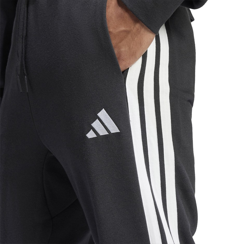 Ανδρικό Παντελόνι Φόρμα Μαύρο - adidas Sportswear Essential 3-Stripes French Terry