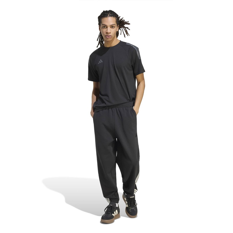 Men's Pants Black - adidas Sportswear KIT 3-Stripes Regular Cuffed