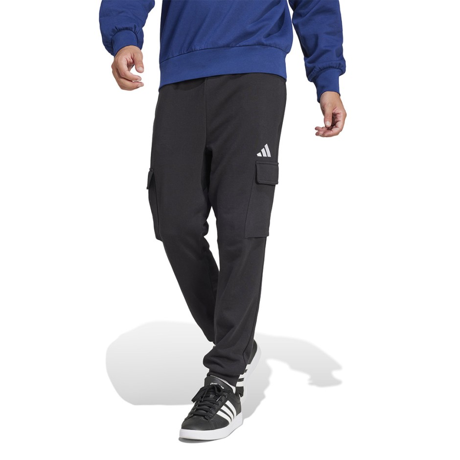 Ανδρικό Παντελόνι Φόρμα Μαύρο - adidas Sportswear Essentials Feelcozy French Terry