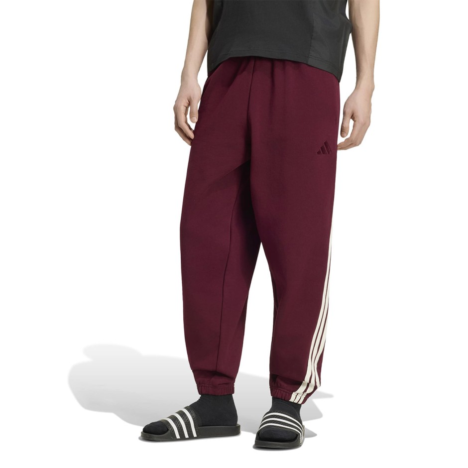Ανδρικό Παντελόνι Φόρμα Μπορντό - adidas Sportswear KIT 3-Stripes Regular Cuffed