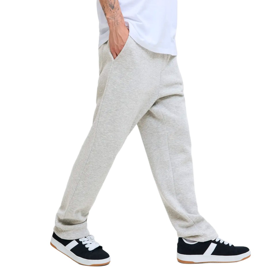 JACK & JONES JPSTKANE BRADLEY UNCUFFED SWT PANTS NOOS 12279134-LIGHT GREY MELANGE Grey