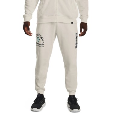 UNDER ARMOUR PROJECT ROCK HEAVYWEIGHT TERRY PANTS Εκρού
