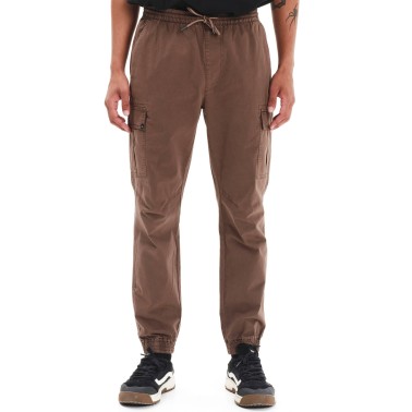 Ανδρικό Παντελόνι Cargo Καφέ - EMERSON Elasticated