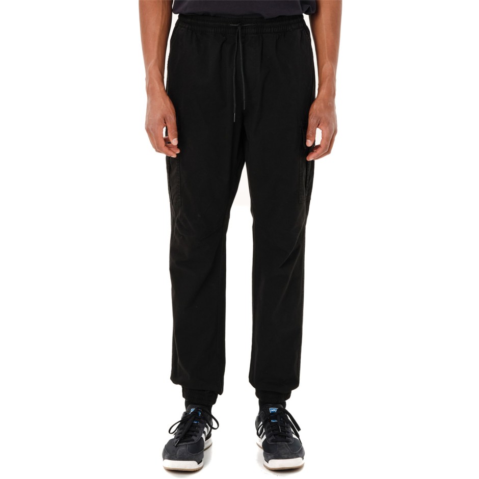 EMERSON MEN'S ELASTICATED CUFFED CARGO PANTS 262.EM42.07-BLACK Μαύρο