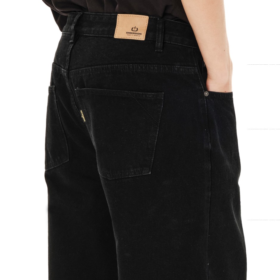 EMERSON MEN'S BAGGY DENIM PANTS 262.EM44.117-BLACK Μαύρο