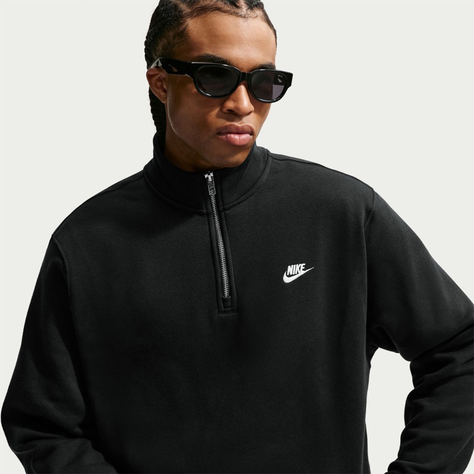 Ανδρική Μακρυμάνικη Μπλούζα Μαύρη - Nike Sportswear Club