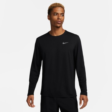 Nike Miler Μαύρο - Ανδρική Μακρυμάνικη Μπλούζα για Τρέξιμο