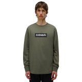 Ανδρική Μακρυμάνικη Μπλούζα Χακί - Napapijri S-Box Logo Εικόνα 