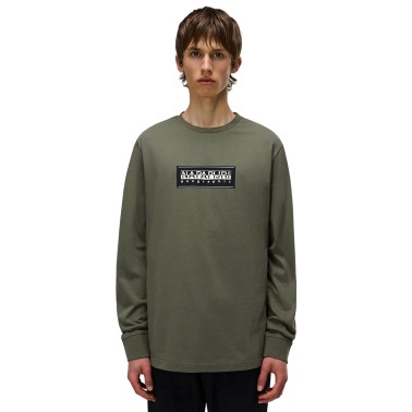 Ανδρική Μακρυμάνικη Μπλούζα Χακί - Napapijri S-Box Logo