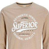 JJ REBEL JREBFELIX LS TEE 12298212-ROASTED CASHEW Μπέζ Εικόνα 1