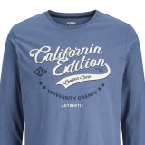 JJ REBEL JREBFELIX LS TEE 12298212-VINTAGE INDIGO Siel Image 1