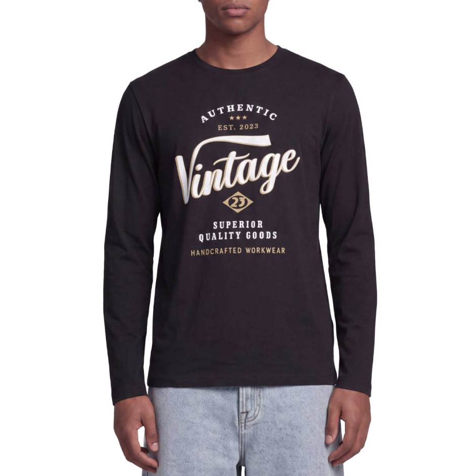 Men's Long-Sleeve Tee Black - JJ Rebel Jrebflix