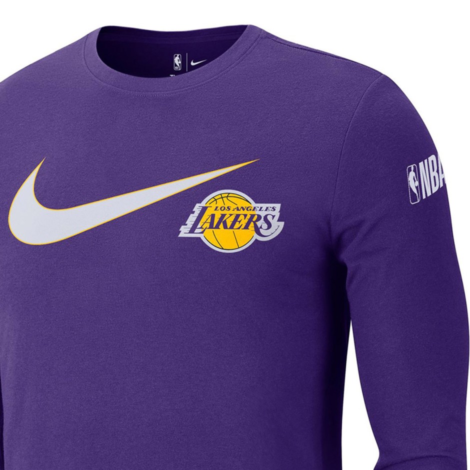 Ανδρική Μακρυμάνικη Μπλούζα Μπάσκετ Μωβ - Nike Los Angeles Lakers Swoosh Essential