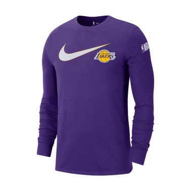 Ανδρική Μακρυμάνικη Μπλούζα Μπάσκετ Μωβ - Nike Los Angeles Lakers Swoosh Essential