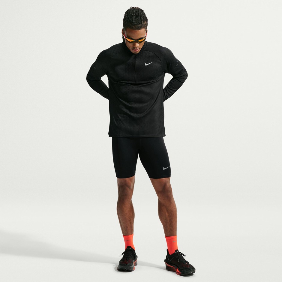 Men's Long-Sleeve Running Top Black - Nike Stride Aero-FIT 