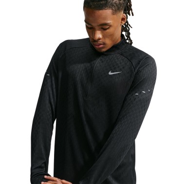 Men's Long-Sleeve Running Top Black - Nike Stride Aero-FIT 