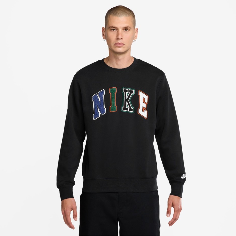 NIKE M NK CLUB BB CREW LETTERS FZ0879-010 Black