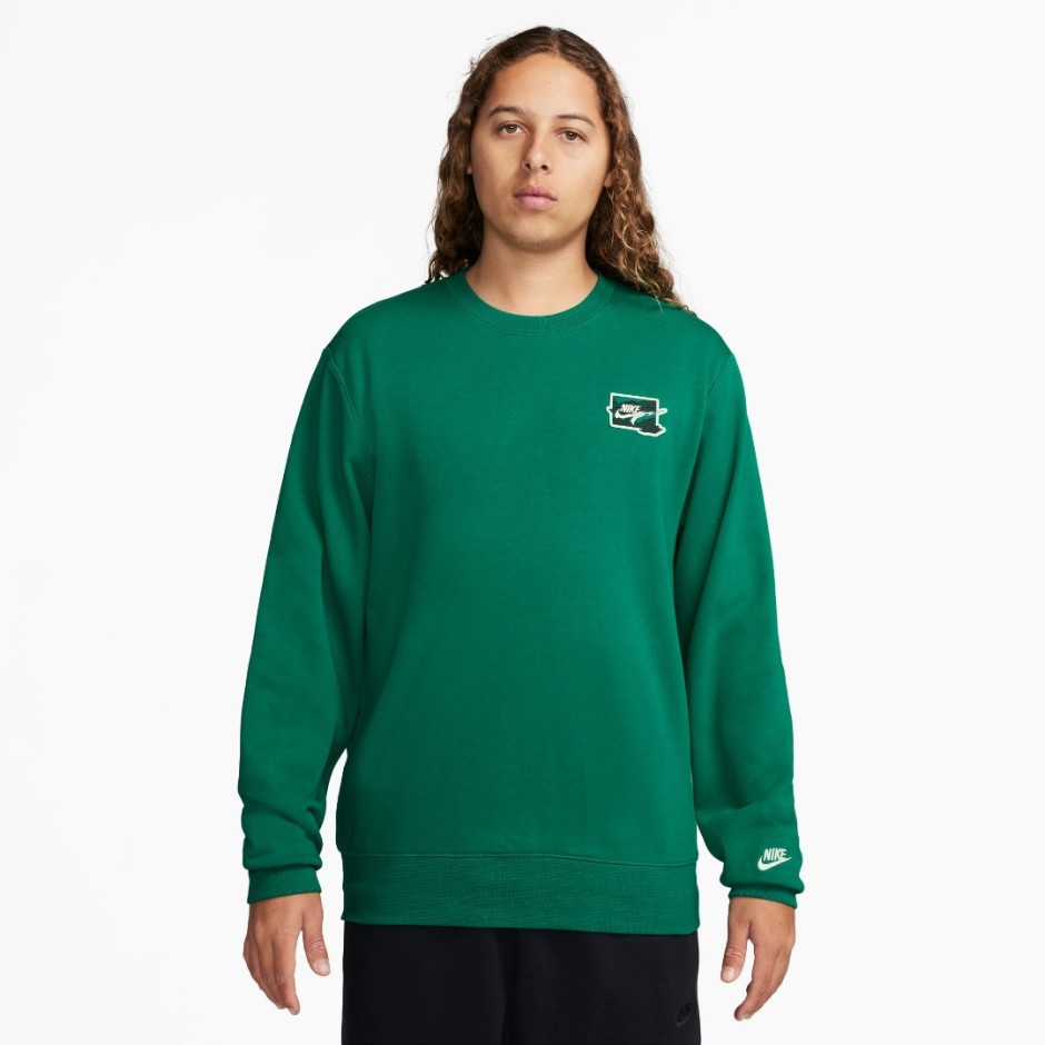 NIKE M NK CLUB FT CREW BOLT FZ0764-365 Green