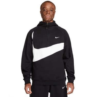 NIKE M NK SWOOSH FLC HZ HOODIE Μαύρο