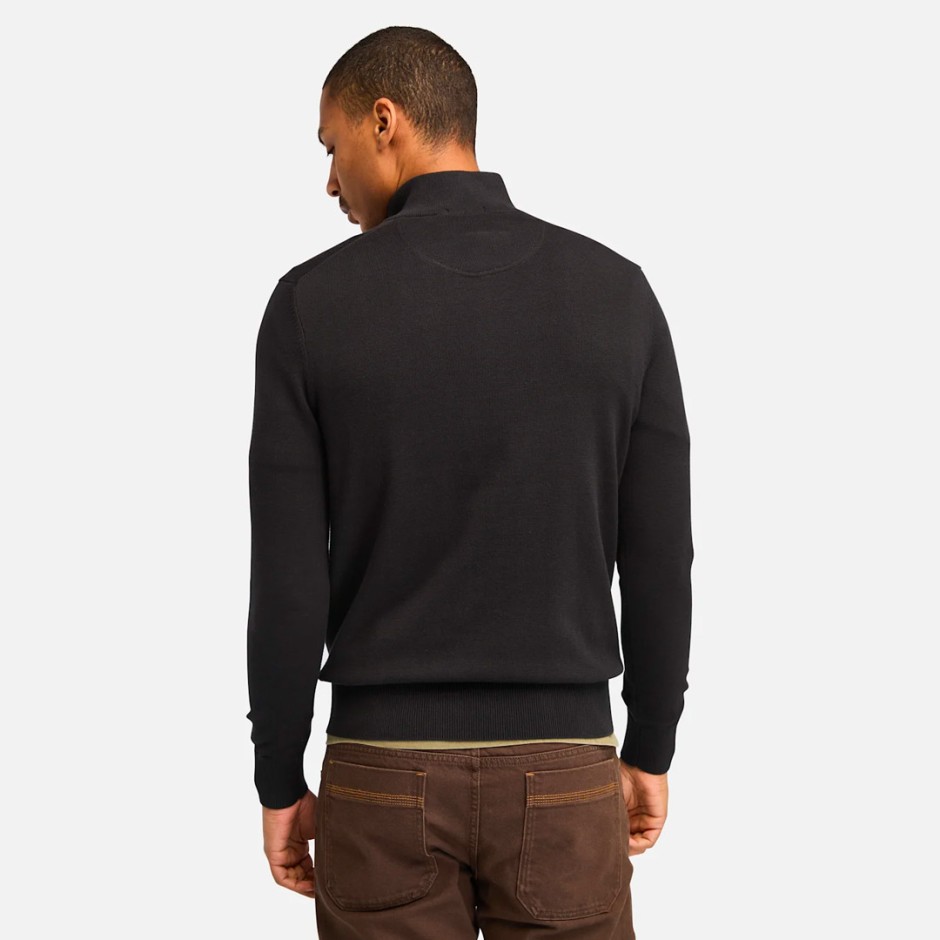 TIMBERLAND WILLIAMS RIVER COTTON 1/4 ZIP SWEATER TB0A2BMXZ02-Z02 Blue