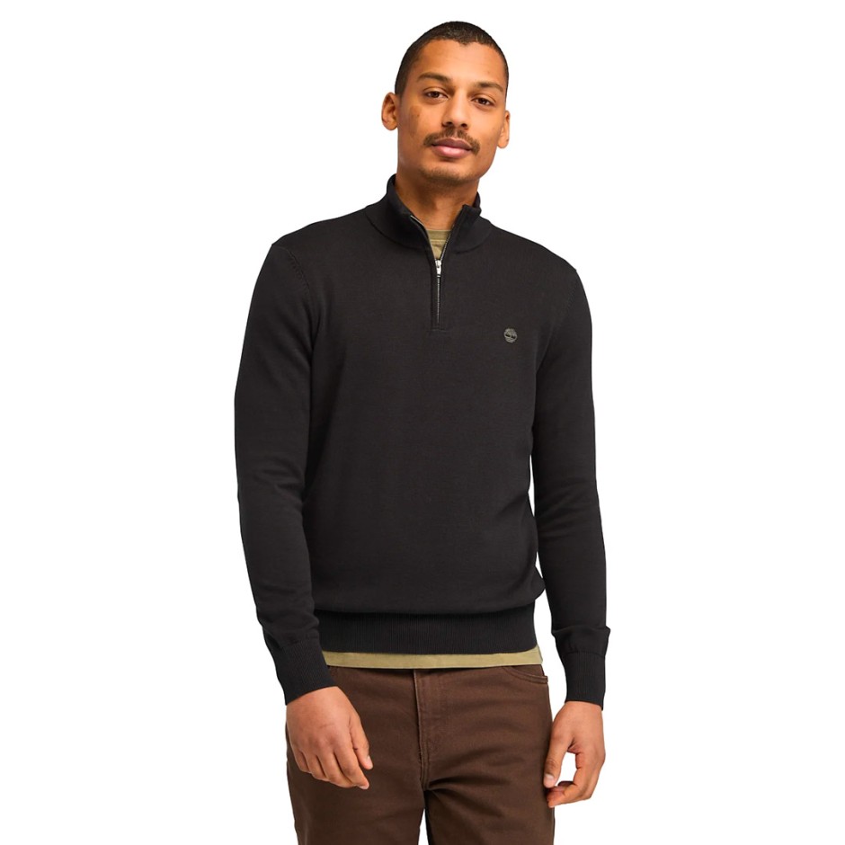 TIMBERLAND WILLIAMS RIVER COTTON 1/4 ZIP SWEATER TB0A2BMXZ02-Z02 Blue