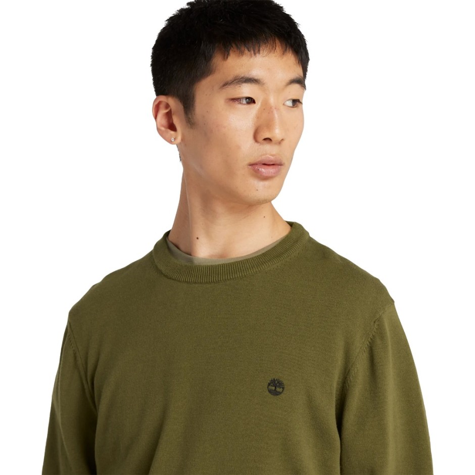 TIMBERLAND WILLIAMS RIVER COTTON YD SWEATER TB0A2BMM302-302 OLIVE