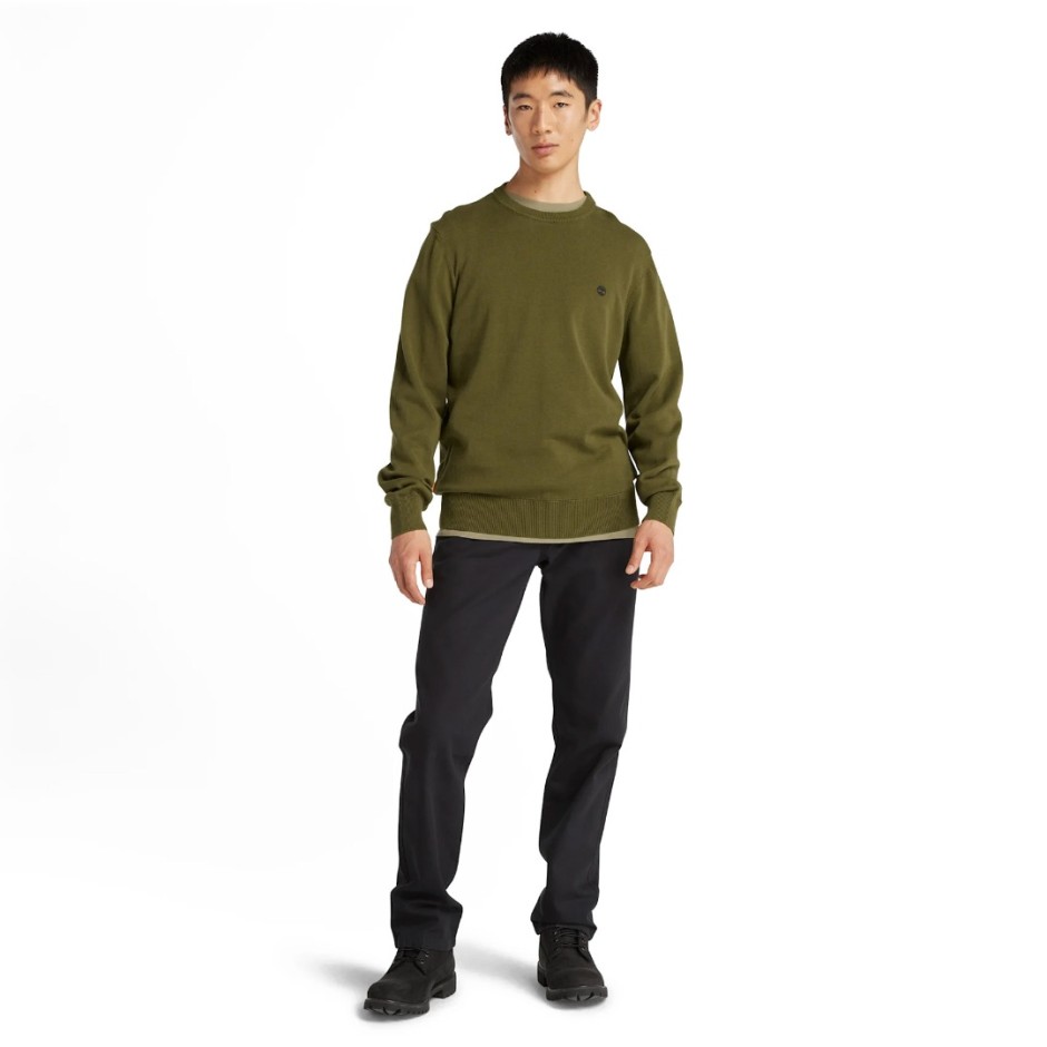 TIMBERLAND WILLIAMS RIVER COTTON YD SWEATER TB0A2BMM302-302 OLIVE