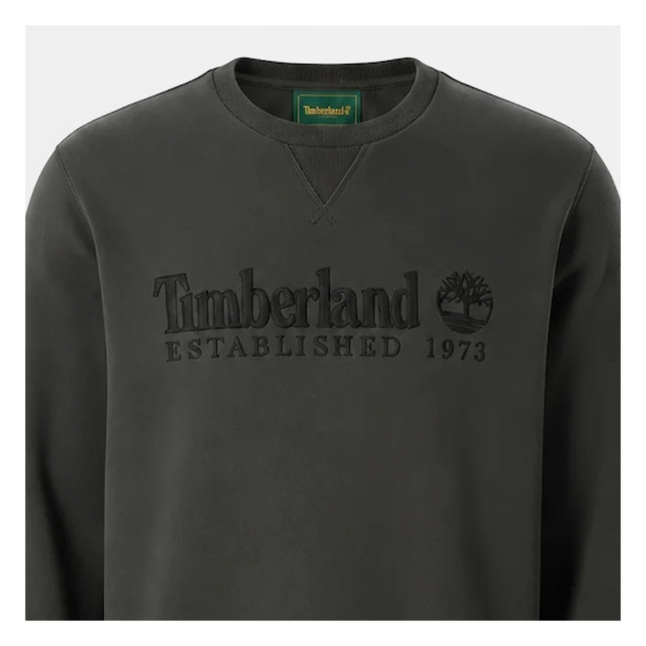 Ανδρική Μακρυμάνικη Μπλούζα Μαύρη - Timberland Established 1973 Embroidered Logo