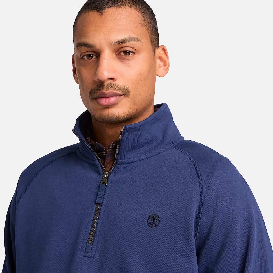 Ανδρική Μακρυμάνικη Μπλούζα Μπλε - Timberland Exeter River Embroidered Logo