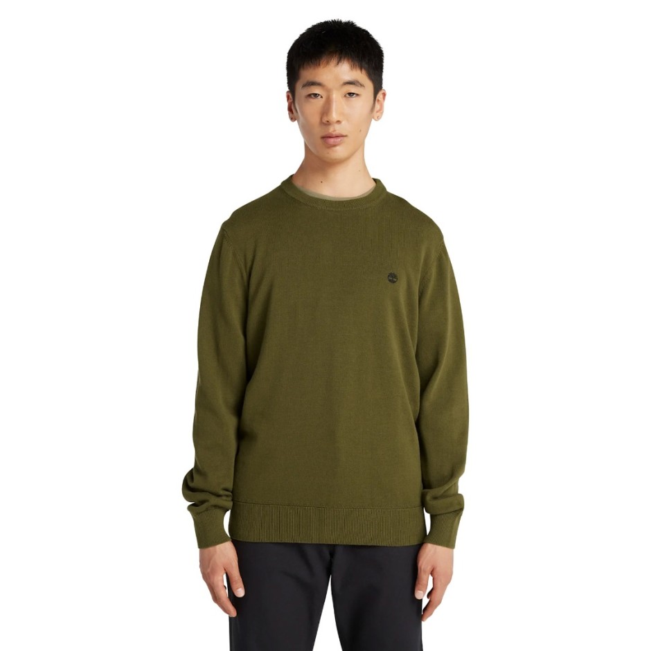 TIMBERLAND WILLIAMS RIVER COTTON YD SWEATER TB0A2BMM302-302 OLIVE