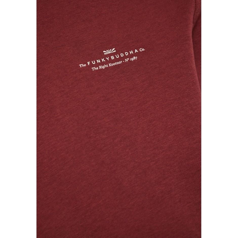 Ανδρική Μακρυμάνικη Μπλούζα Μπορντό - Funky Buddha The Essentials