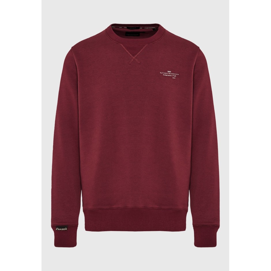 Ανδρική Μακρυμάνικη Μπλούζα Μπορντό - Funky Buddha The Essentials