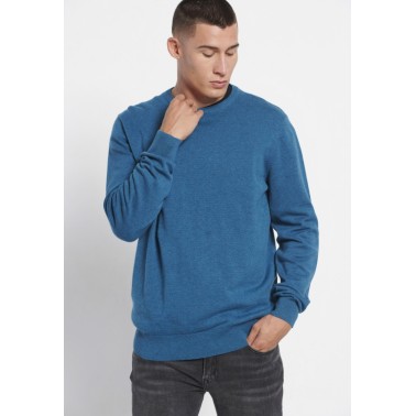 Ανδρική Μακρυμάνικη Μπλούζα Μπλε - Funky Buddha The Essentials