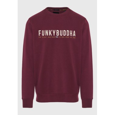Ανδρική Μακρυμάνικη Μπλούζα Μπορντό - Funky Buddha