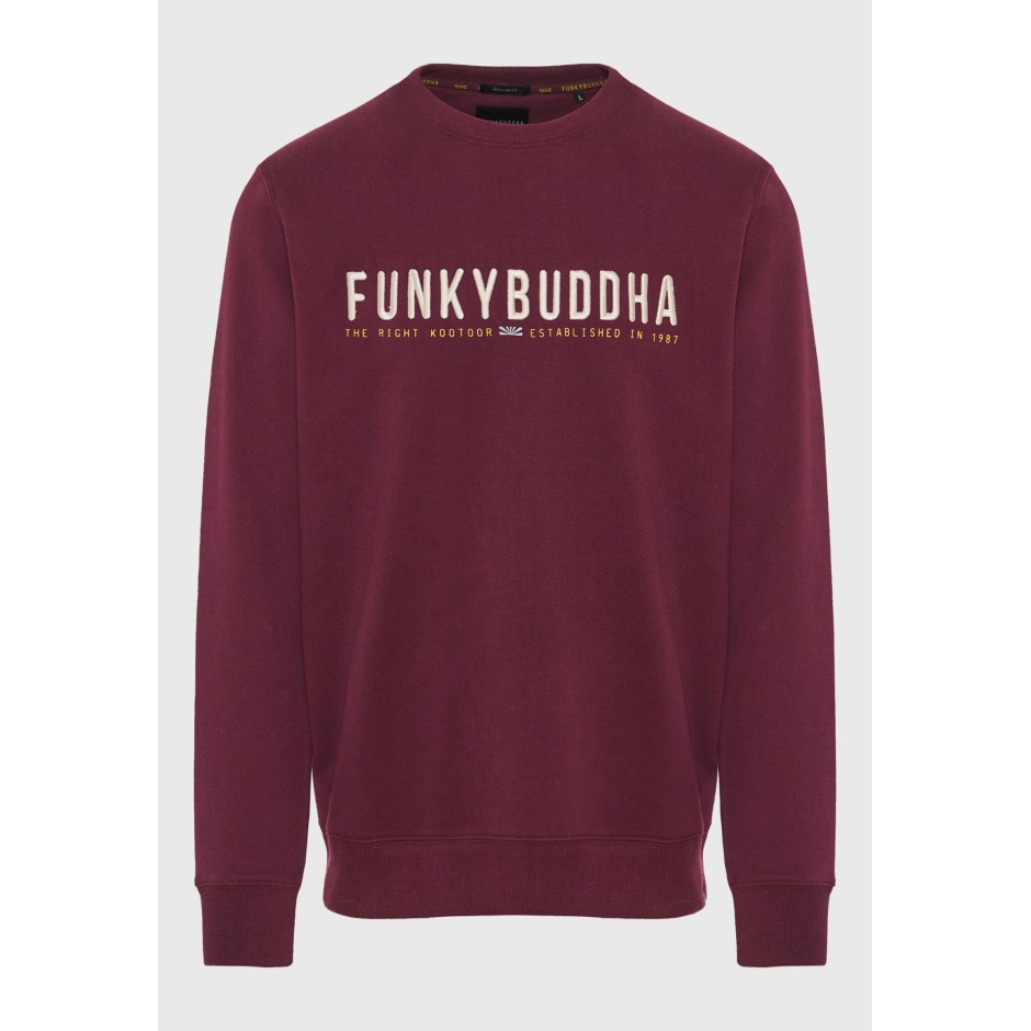 Ανδρική Μακρυμάνικη Μπλούζα Μπορντό - Funky Buddha