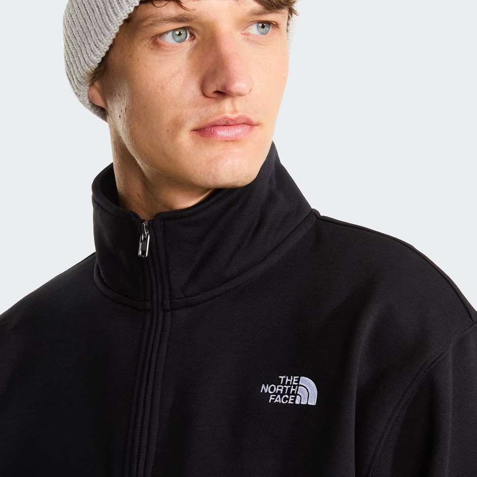 Men's Sweatshirt Black - The North Face Essential Simple Dome Relaxed 1/4 Zip