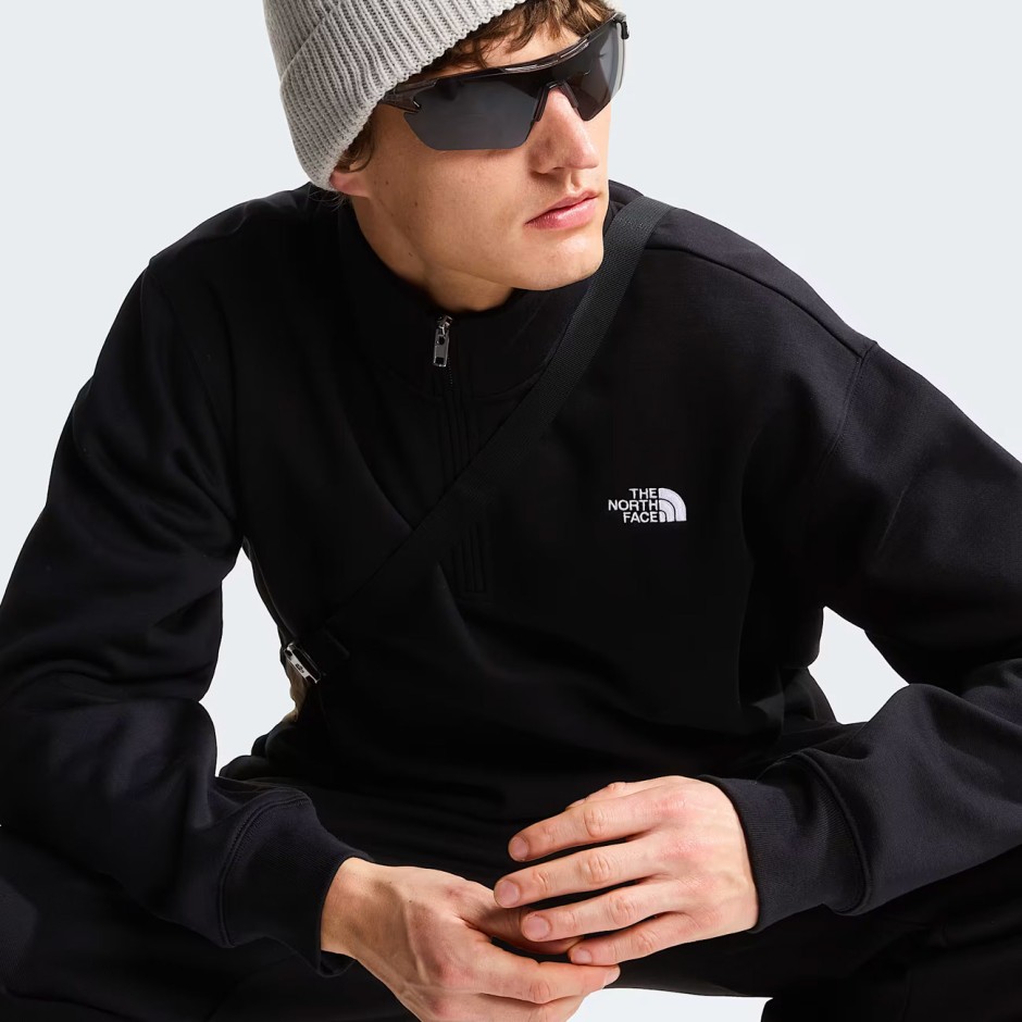 Men's Sweatshirt Black - The North Face Essential Simple Dome Relaxed 1/4 Zip
