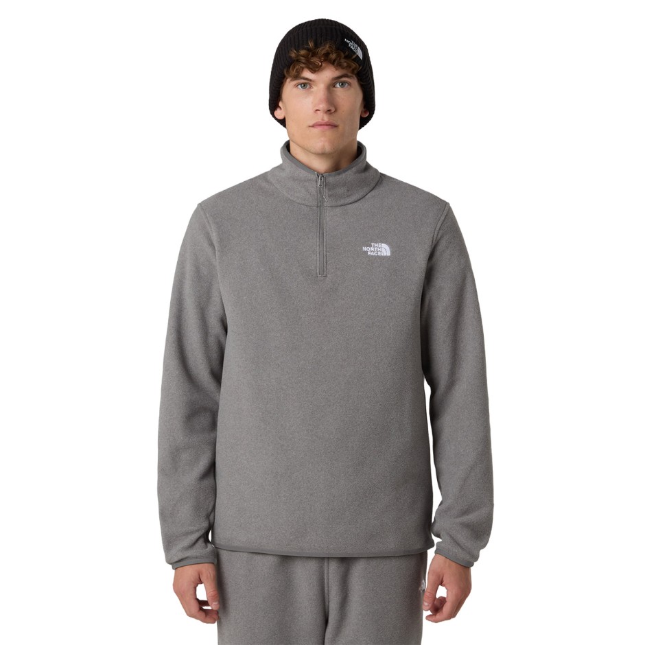 Ανδρική Μακρυμάνικη Μπλούζα Γκρι - The North Face Glacier 1/4 Zip Fleece