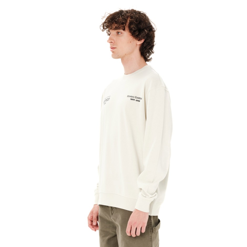 Men's Sweatshirt Ecru - EMERSON 'Japanese Cultural Society' 