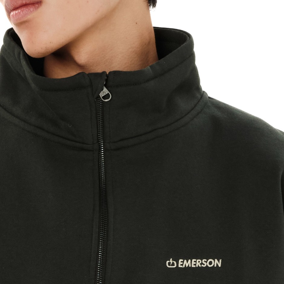 EMERSON MEN'S HALF ZIP SWEAT 262.EM20.300-FOREST GREEN ΚΥΠΑΡΙΣΣΙ