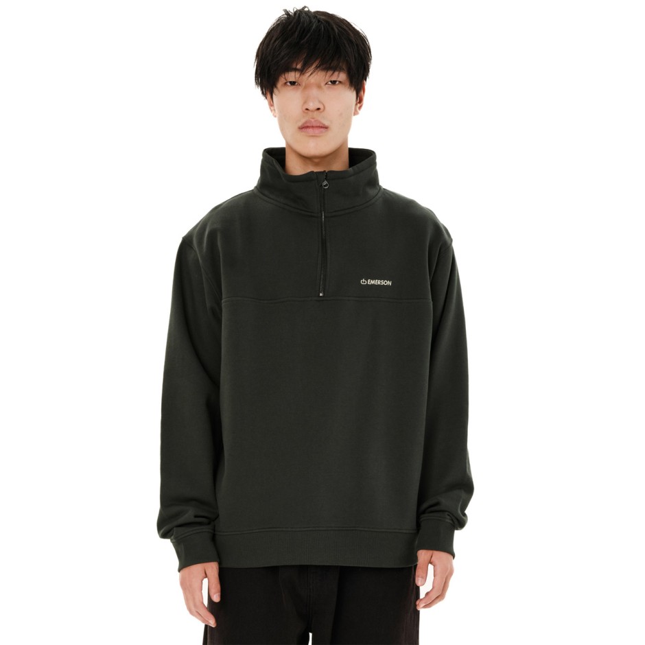 EMERSON MEN'S HALF ZIP SWEAT 262.EM20.300-FOREST GREEN ΚΥΠΑΡΙΣΣΙ
