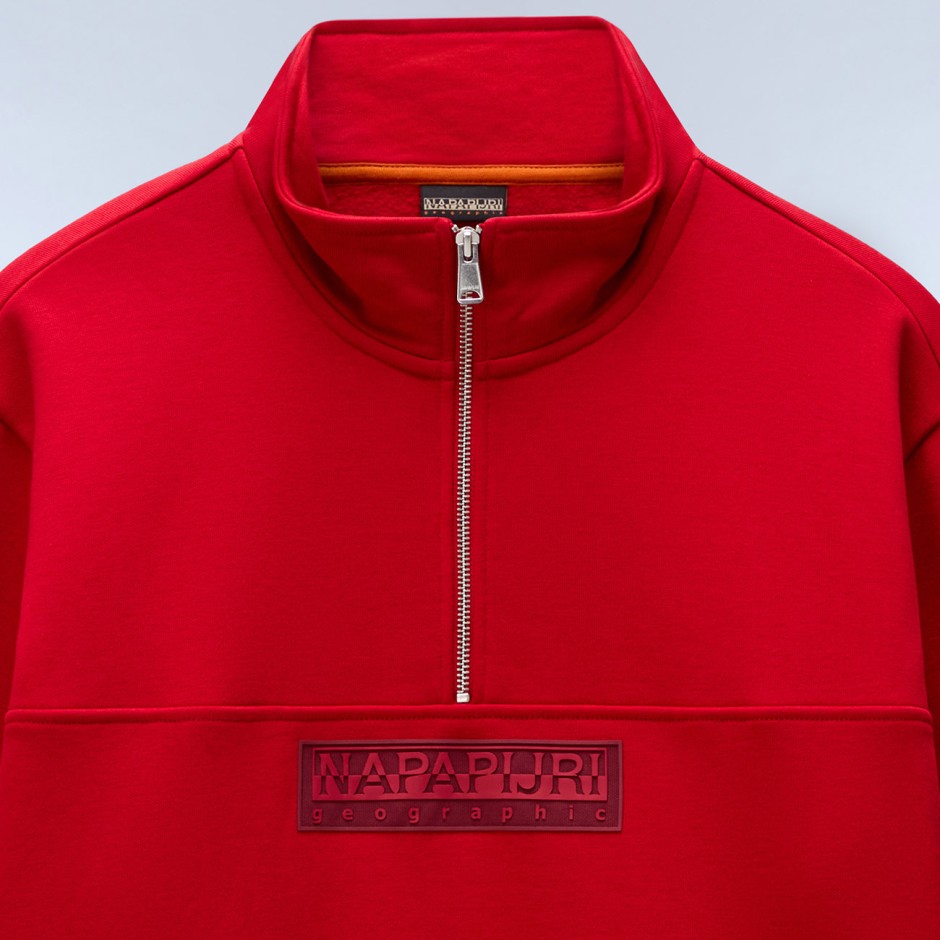 Men's Half-Zip Sweatshirt Red - Napapijri Box Logo