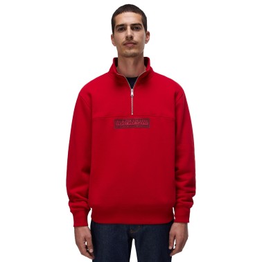 Men's Half-Zip Sweatshirt Red - Napapijri Box Logo