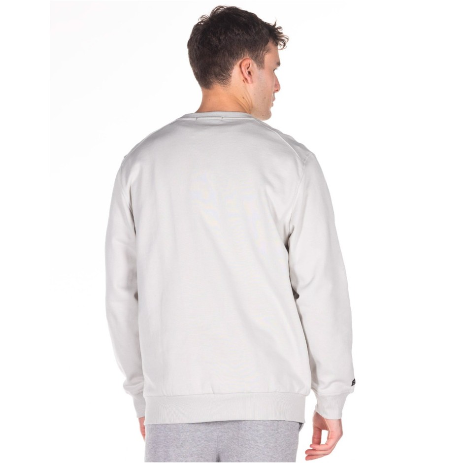 BE:NATION CREW NECK  ZIP POCKET-REVERSE KANGAROO 6302203-3A Grey
