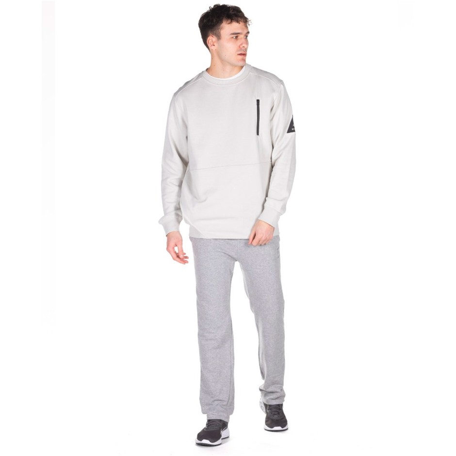 BE:NATION CREW NECK  ZIP POCKET-REVERSE KANGAROO 6302203-3A Grey