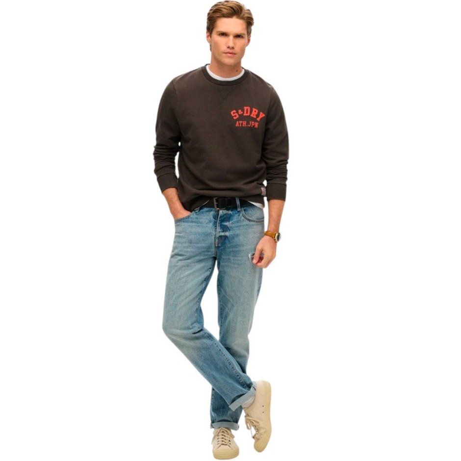 Ανδρική Μακρυμάνικη Μπλούζα Μαύρη - Superdry Athletic Printed
